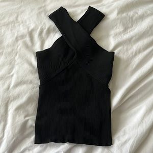 Zara Cross Halter top - Black